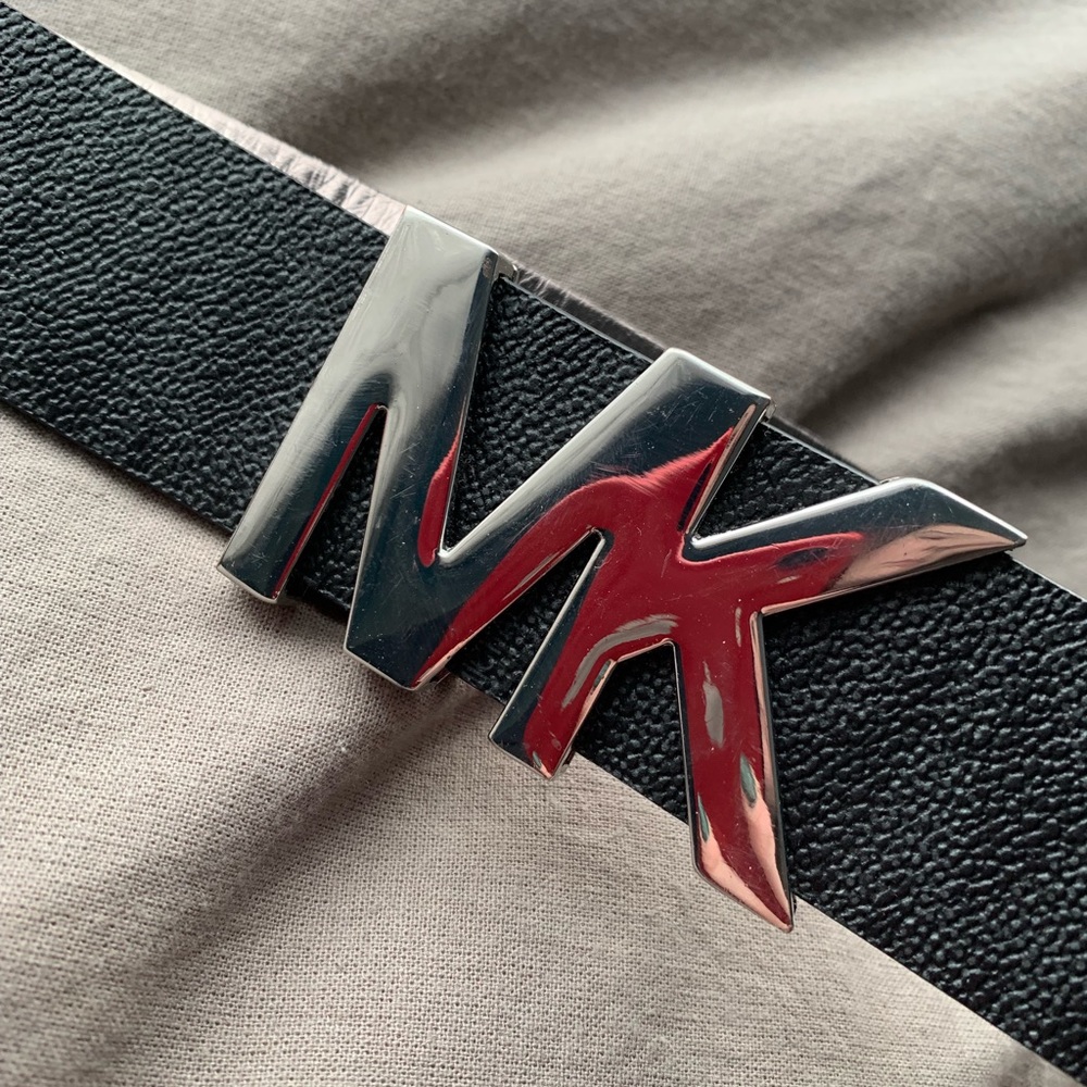 Michael Kors MK logo silver belt
